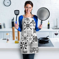 Hawaii Tapa Tribal Apron With Hawaiian Quilt Pattern Black LT9 - Polynesian Pride