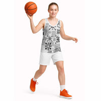 Hawaii Tapa Tribal Basketball Jersey With Hawaiian Quilt Pattern Black LT9 - Polynesian Pride