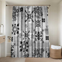 Hawaii Tapa Tribal Bathroom Set With Hawaiian Quilt Pattern Black LT9 Shower Curtain Only Black - Polynesian Pride