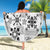 Hawaii Tapa Tribal Beach Blanket With Hawaiian Quilt Pattern Black LT9 - Wonder Print Shop