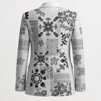 Hawaii Tapa Tribal Blazer With Hawaiian Quilt Pattern Black LT9 - Polynesian Pride