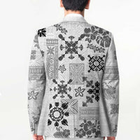 Hawaii Tapa Tribal Blazer With Hawaiian Quilt Pattern Black LT9 - Polynesian Pride