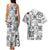 Hawaii Tapa Tribal Couples Matching Tank Maxi Dress and Hawaiian Shirt With Hawaiian Quilt Pattern Black LT9 - Polynesian Pride