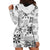 Hawaii Tapa Tribal Hoodie Dress With Hawaiian Quilt Pattern Black LT9 - Polynesian Pride