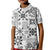 Hawaii Tapa Tribal Kid Polo Shirt With Hawaiian Quilt Pattern Black LT9 Kid Black - Polynesian Pride