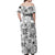 Hawaii Tapa Tribal Off Shoulder Maxi Dress With Hawaiian Quilt Pattern Black LT9 - Polynesian Pride