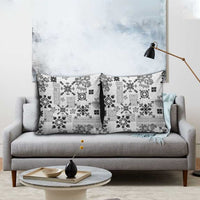 Hawaii Tapa Tribal Pillow Cover With Hawaiian Quilt Pattern Black LT9 - Polynesian Pride