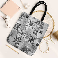 Hawaii Tapa Tribal Tote Bag With Hawaiian Quilt Pattern Black LT9 Black Strap One Size Black - Polynesian Pride