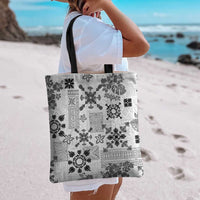 Hawaii Tapa Tribal Tote Bag With Hawaiian Quilt Pattern Black LT9 - Polynesian Pride