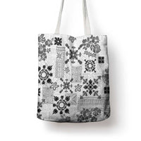 Hawaii Tapa Tribal Tote Bag With Hawaiian Quilt Pattern Black LT9 - Polynesian Pride