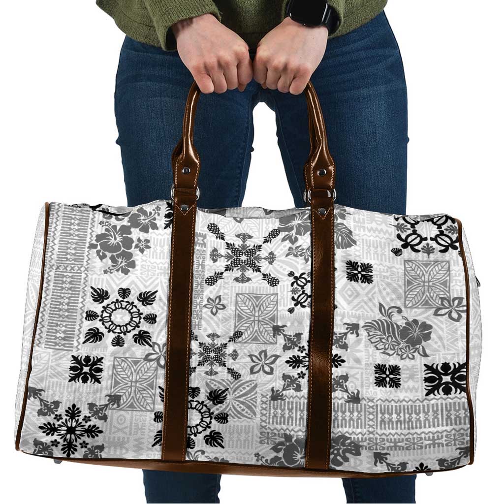 Hawaii Tapa Tribal Travel Bag With Hawaiian Quilt Pattern Black LT9 Black - Polynesian Pride