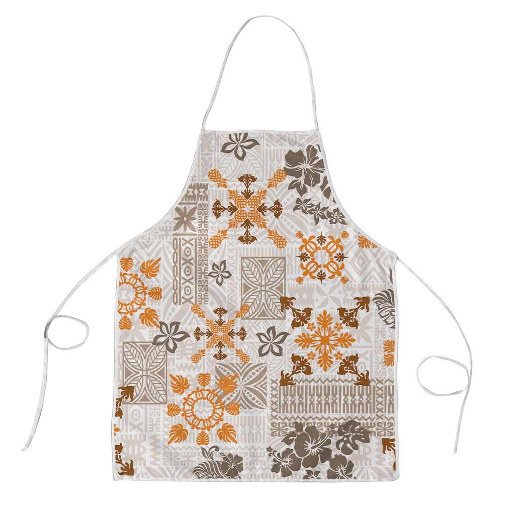 Hawaii Tapa Tribal Apron With Hawaiian Quilt Pattern Gold LT9 Gold - Polynesian Pride