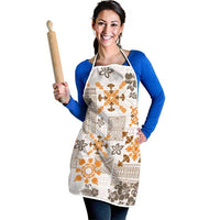 Hawaii Tapa Tribal Apron With Hawaiian Quilt Pattern Gold LT9 - Polynesian Pride