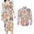 Hawaii Tapa Tribal Couples Matching Long Sleeve Bodycon Dress and Long Sleeve Button Shirt With Hawaiian Quilt Pattern Gold LT9 Gold - Polynesian Pride