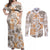 Hawaii Tapa Tribal Couples Matching Off Shoulder Maxi Dress and Long Sleeve Button Shirt With Hawaiian Quilt Pattern Gold LT9 Gold - Polynesian Pride