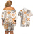 Hawaii Tapa Tribal Couples Matching Off Shoulder Short Dress and Hawaiian Shirt With Hawaiian Quilt Pattern Gold LT9 - Polynesian Pride