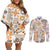 Hawaii Tapa Tribal Couples Matching Off Shoulder Short Dress and Long Sleeve Button Shirt With Hawaiian Quilt Pattern Gold LT9 Gold - Polynesian Pride