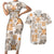 Hawaii Tapa Tribal Couples Matching Short Sleeve Bodycon Dress and Hawaiian Shirt With Hawaiian Quilt Pattern Gold LT9 Gold - Polynesian Pride