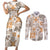 Hawaii Tapa Tribal Couples Matching Short Sleeve Bodycon Dress and Long Sleeve Button Shirt With Hawaiian Quilt Pattern Gold LT9 Gold - Polynesian Pride