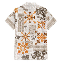 Hawaii Tapa Tribal Hawaiian Shirt With Hawaiian Quilt Pattern Gold LT9 - Polynesian Pride
