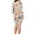 Hawaii Tapa Tribal Long Sleeve Bodycon Dress With Hawaiian Quilt Pattern Gold LT9 - Polynesian Pride