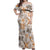 Hawaii Tapa Tribal Off Shoulder Maxi Dress With Hawaiian Quilt Pattern Gold LT9 Women Gold - Polynesian Pride