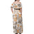 Hawaii Tapa Tribal Off Shoulder Maxi Dress With Hawaiian Quilt Pattern Gold LT9 - Polynesian Pride