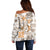 Hawaii Tapa Tribal Off Shoulder Sweater With Hawaiian Quilt Pattern Gold LT9 - Polynesian Pride