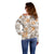 Hawaii Tapa Tribal Off Shoulder Sweater With Hawaiian Quilt Pattern Gold LT9 - Polynesian Pride