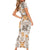 Hawaii Tapa Tribal Short Sleeve Bodycon Dress With Hawaiian Quilt Pattern Gold LT9 - Polynesian Pride