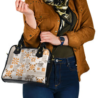 Hawaii Tapa Tribal Shoulder Handbag With Hawaiian Quilt Pattern Gold LT9 - Polynesian Pride