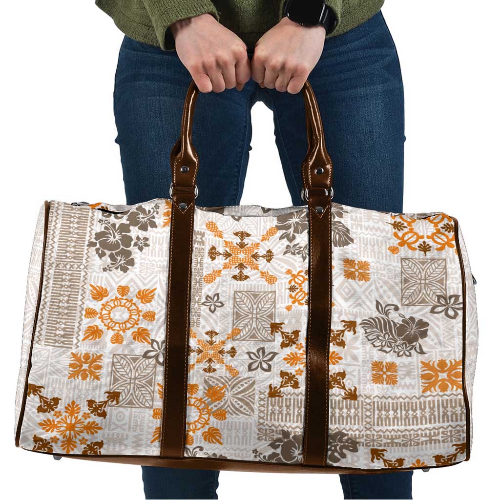 Hawaii Tapa Tribal Travel Bag With Hawaiian Quilt Pattern Gold LT9 Gold - Polynesian Pride