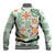 Hawaii Tapa Tribal Baseball Jacket With Hawaiian Quilt Pattern Green LT9 - Polynesian Pride