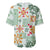 Hawaii Tapa Tribal Baseball Jersey With Hawaiian Quilt Pattern Green LT9 - Polynesian Pride