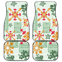 Hawaii Tapa Tribal Car Mats With Hawaiian Quilt Pattern Green LT9 Green - Polynesian Pride
