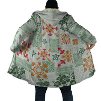 Hawaii Tapa Tribal Cloak With Hawaiian Quilt Pattern Green LT9 - Polynesian Pride