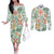 Hawaii Tapa Tribal Couples Matching Off The Shoulder Long Sleeve Dress and Long Sleeve Button Shirt With Hawaiian Quilt Pattern Green LT9 Green - Polynesian Pride