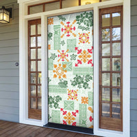 Hawaii Tapa Tribal Door Cover With Hawaiian Quilt Pattern Green LT9 - Polynesian Pride