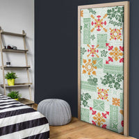 Hawaii Tapa Tribal Door Cover With Hawaiian Quilt Pattern Green LT9 - Polynesian Pride