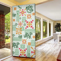 Hawaii Tapa Tribal Door Cover With Hawaiian Quilt Pattern Green LT9 - Polynesian Pride