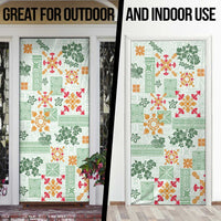 Hawaii Tapa Tribal Door Cover With Hawaiian Quilt Pattern Green LT9 - Polynesian Pride
