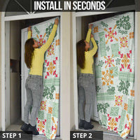 Hawaii Tapa Tribal Door Cover With Hawaiian Quilt Pattern Green LT9 - Polynesian Pride
