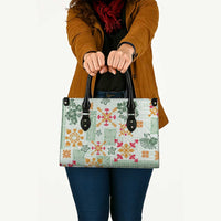Hawaii Tapa Tribal Leather Bag With Hawaiian Quilt Pattern Green LT9 - Polynesian Pride