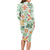 Hawaii Tapa Tribal Long Sleeve Bodycon Dress With Hawaiian Quilt Pattern Green LT9 - Polynesian Pride