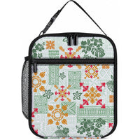 Hawaii Tapa Tribal Lunch Bag With Hawaiian Quilt Pattern Green LT9 10.2 × 8.3 × 4.3 inch Green - Polynesian Pride