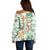 Hawaii Tapa Tribal Off Shoulder Sweater With Hawaiian Quilt Pattern Green LT9 - Polynesian Pride