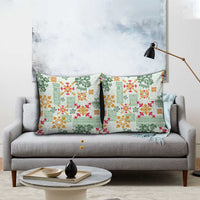 Hawaii Tapa Tribal Pillow Cover With Hawaiian Quilt Pattern Green LT9 - Polynesian Pride