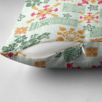 Hawaii Tapa Tribal Pillow Cover With Hawaiian Quilt Pattern Green LT9 - Polynesian Pride