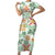 Hawaii Tapa Tribal Short Sleeve Bodycon Dress With Hawaiian Quilt Pattern Green LT9 Long Dress Green - Polynesian Pride