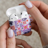 Hawaii Tapa Tribal AirPods Case With Hawaiian Quilt Pattern Violet LT9 - Polynesian Pride